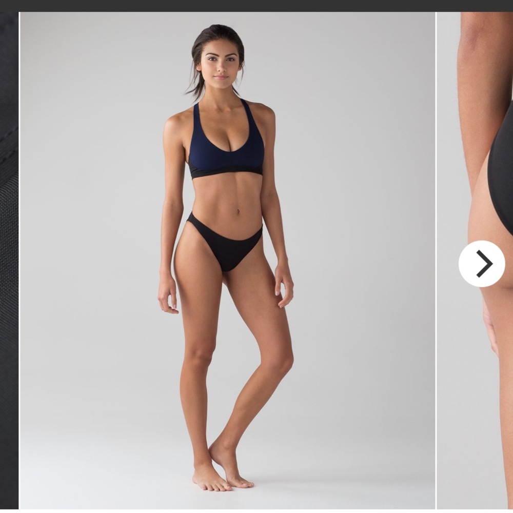 NWT LULU X SOULCYCLE BIKINI BOTTOMS NAVY SIZE 8